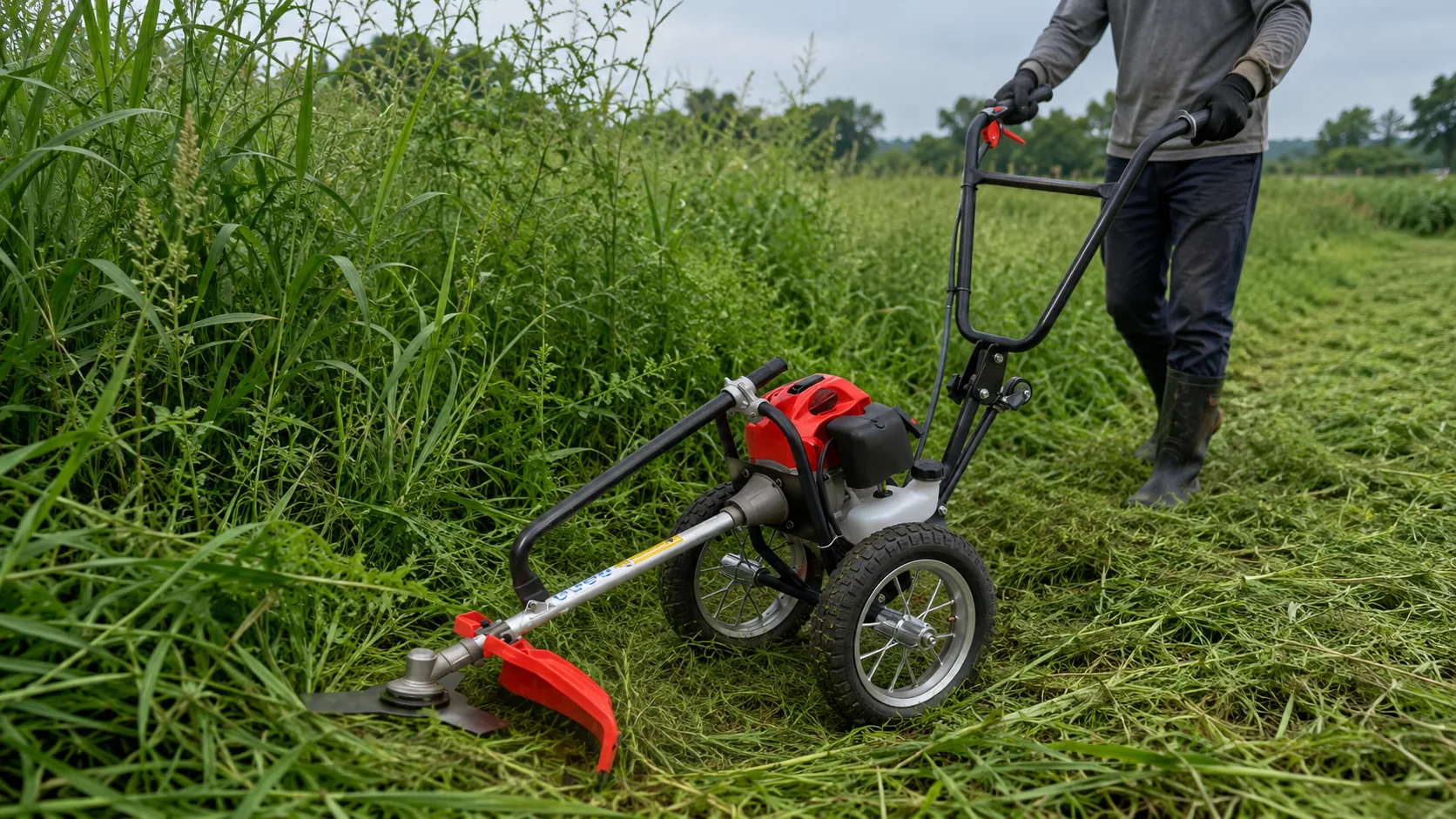 How to Cut Tall, Thick Grass With a Walk-Behind Brush Cutter