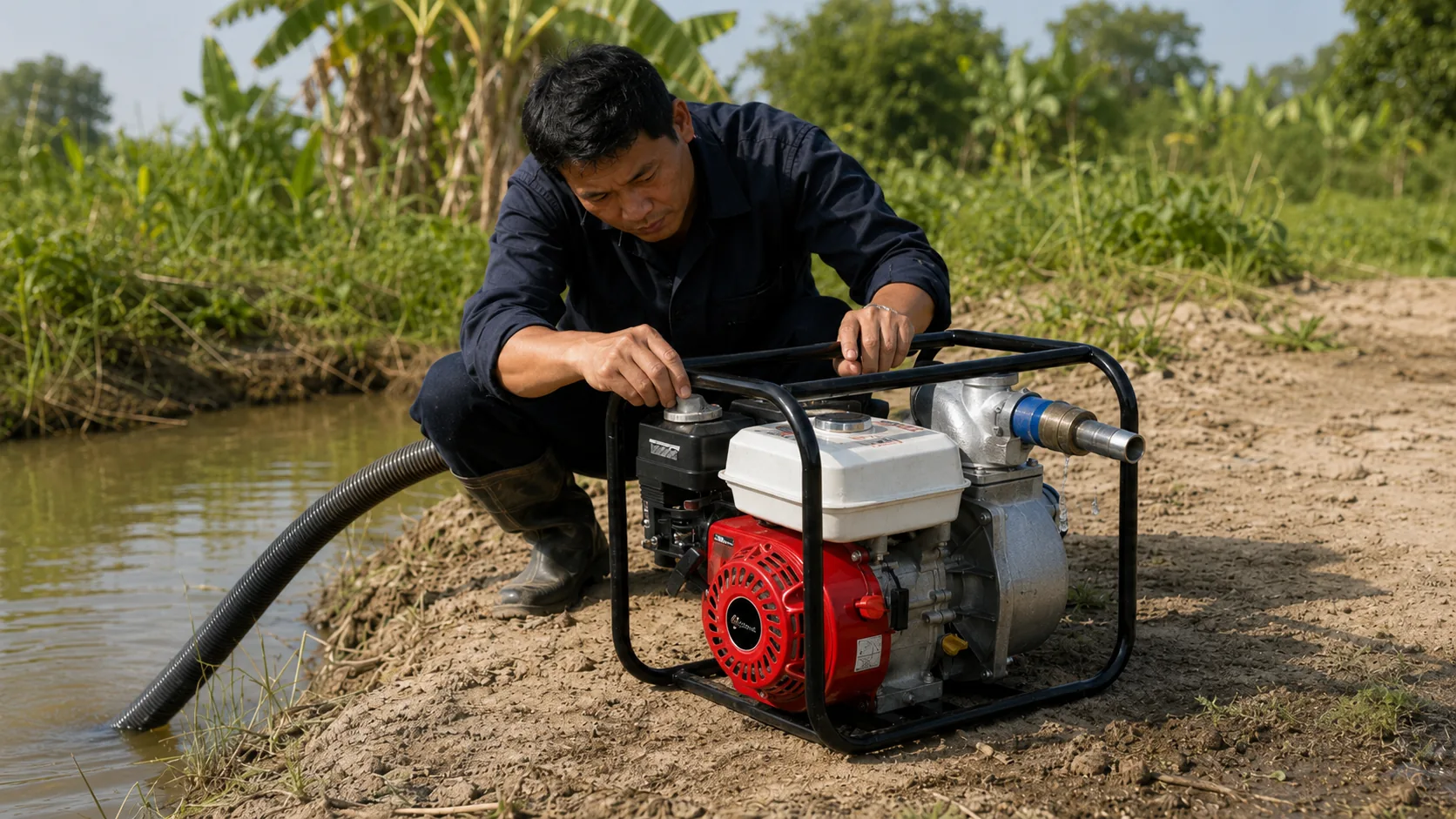 Why Does a Gasoline Water Pump Run but Not Pump Water?