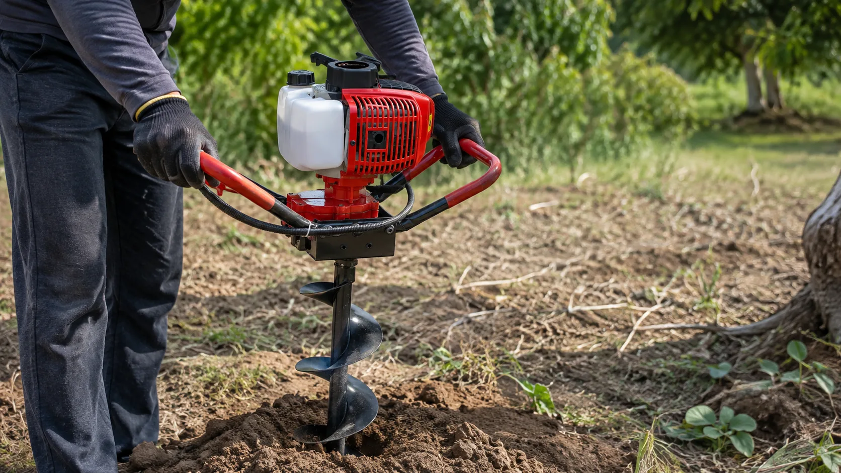 Why Does an Earth Auger Bit Wobble While Drilling?