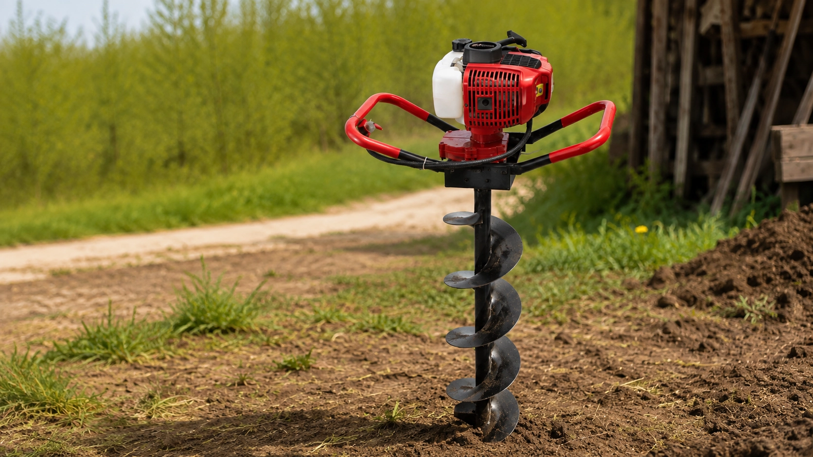 Why Does an Earth Auger Bit Keep Spinning at Idle Speed?