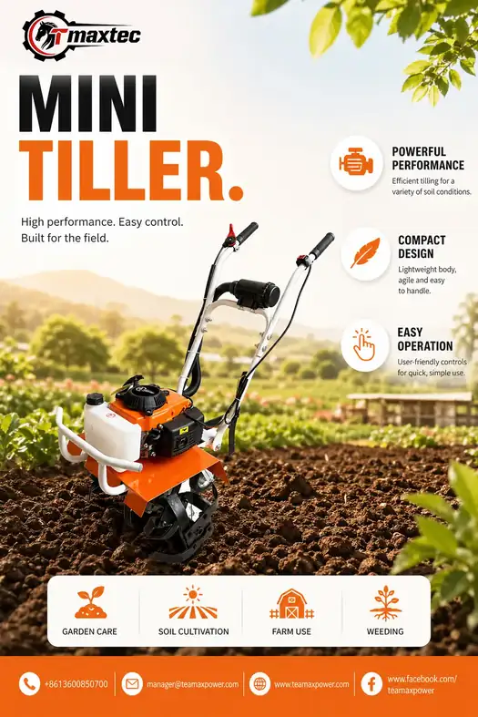 Mini Tiller for Efficient Garden and Farm Soil Cultivation