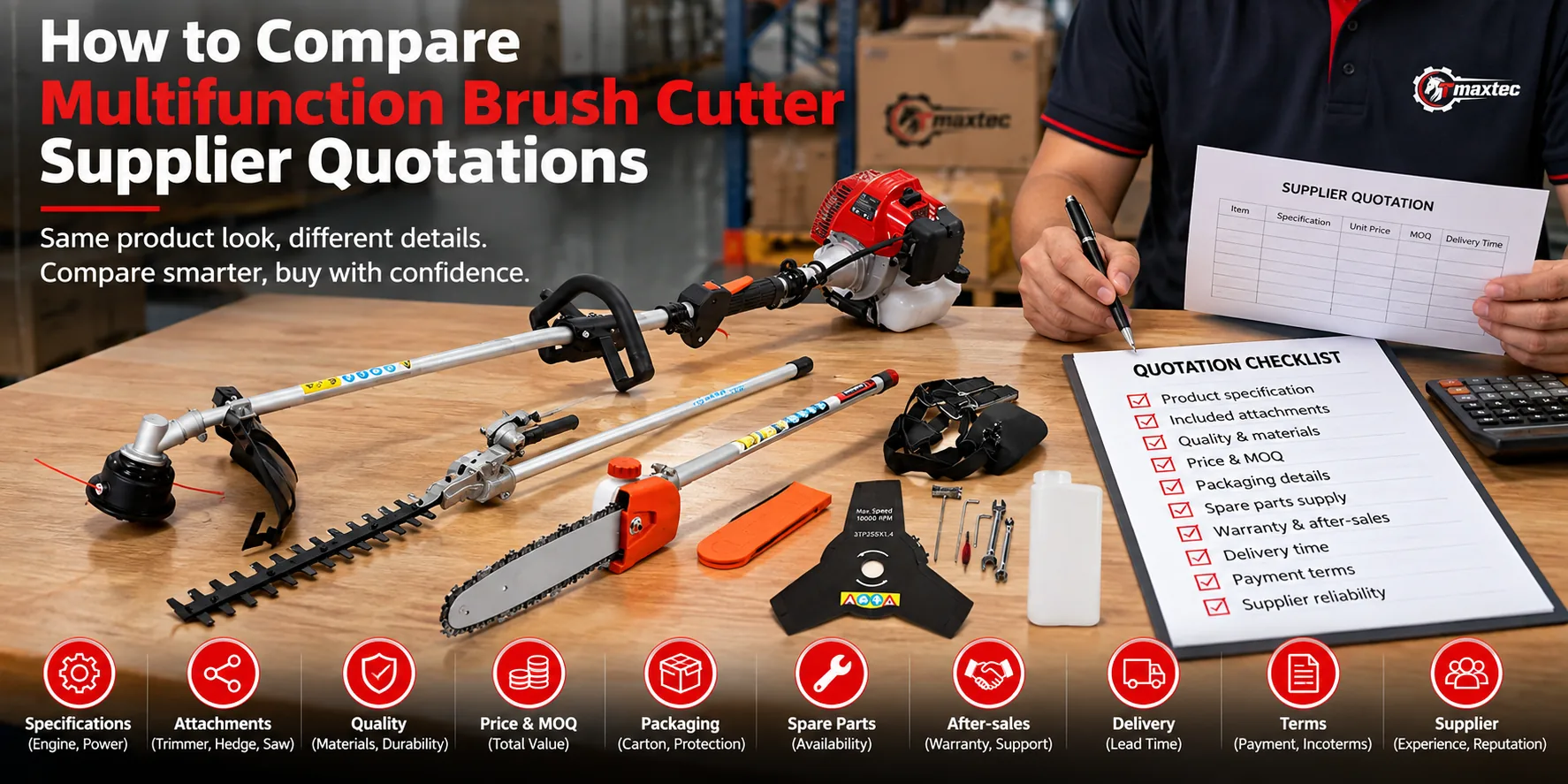 How to Compare Multifunction Brush Cutter Supplier Quotations