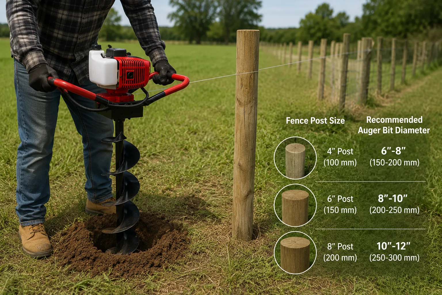 What Size Earth Auger Bit Do You Need for Fence Posts?